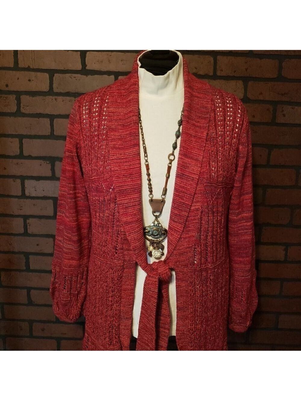 Vintage 90s Sharon Young Sweater Jacket with tie
